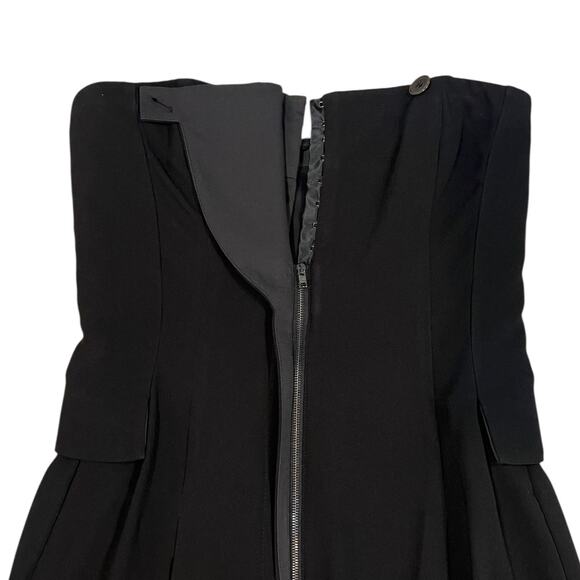 Alexander Wang Strapless Corset Romper Pleated Date Night Quiet Luxury Black 4 - Picture 6 of 10